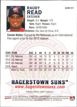 2015 Choice Hagerstown Suns #17 Raudy Read Back