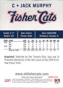 2015 Choice New Hampshire Fisher Cats #15 Jack Murphy Back