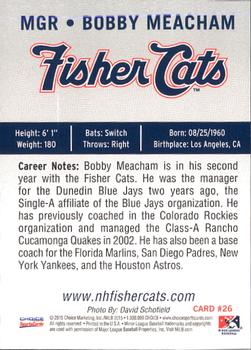 2015 Choice New Hampshire Fisher Cats #26 Bobby Meacham Back