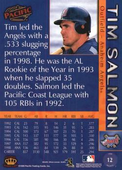 1999 Pacific - Platinum Blue #12 Tim Salmon Back