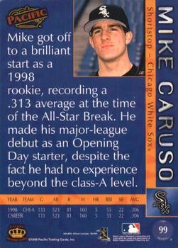 1999 Pacific - Platinum Blue #99 Mike Caruso  Back