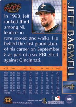 1999 Pacific - Platinum Blue #186a Jeff Bagwell Back