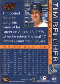 1999 Pacific - Platinum Blue #200 Tim Belcher  Back