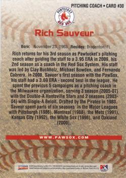 2010 Choice Pawtucket Red Sox #30 Rich Sauveur Back