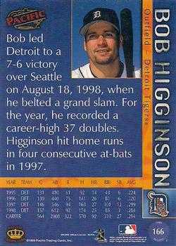 1999 Pacific - Red #166 Bobby Higginson  Back