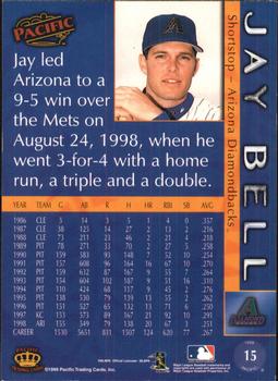 1999 Pacific - Red #15 Jay Bell  Back