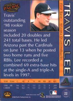 1999 Pacific - Red #22 Travis Lee Back