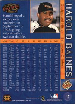 1999 Pacific - Red #47 Harold Baines  Back