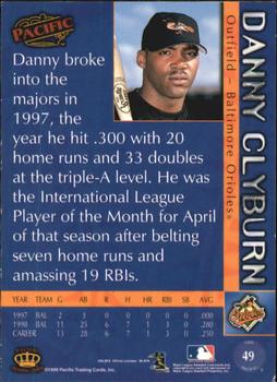 1999 Pacific - Red #49 Danny Clyburn  Back