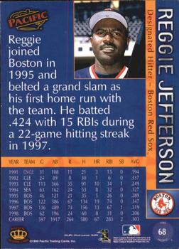 1999 Pacific - Red #68 Reggie Jefferson  Back