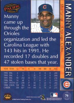 1999 Pacific - Red #79 Manny Alexander  Back