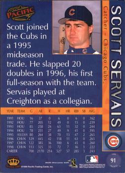 1999 Pacific - Red #91 Scott Servais  Back
