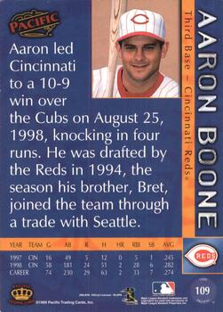 1999 Pacific - Red #109 Aaron Boone  Back