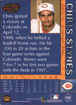 1999 Pacific - Red #118 Chris Stynes  Back