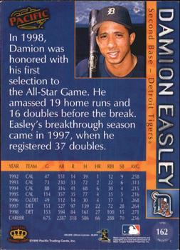 1999 Pacific - Red #162 Damion Easley  Back