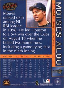 1999 Pacific - Red #184a Moises Alou Back