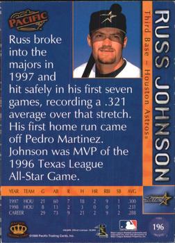 1999 Pacific - Red #196a Russ Johnson Back