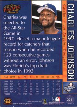 1999 Pacific - Red #221 Charles Johnson  Back