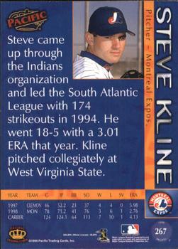 1999 Pacific - Red #267 Steve Kline  Back