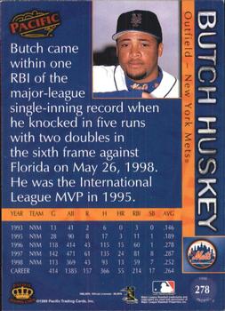 1999 Pacific - Red #278 Butch Huskey  Back