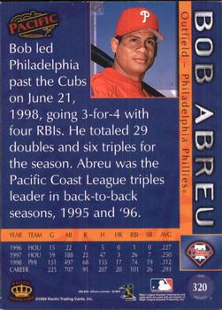 1999 Pacific - Red #320 Bob Abreu Back