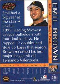 1999 Pacific - Red #336 Emil Brown  Back
