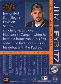 1999 Pacific - Red #373 Jim Leyritz  Back