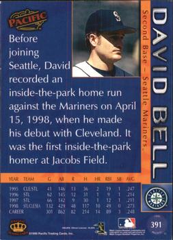 1999 Pacific - Red #391 David Bell  Back