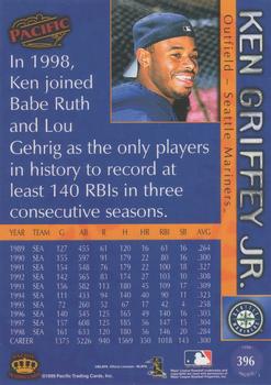 1999 Pacific - Red #396a Ken Griffey Jr. Back