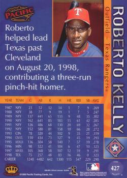 1999 Pacific - Red #427 Roberto Kelly  Back