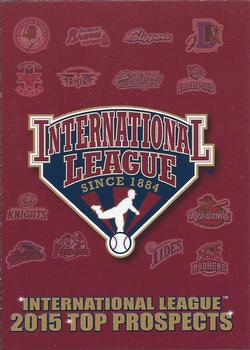 2015 Choice International League Top Prospects #NNO Cover Card / Checklist Front