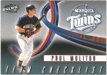 1999 Pacific - Team Checklists #8 Paul Molitor  Front