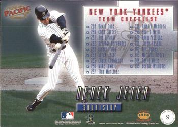 1999 Pacific - Team Checklists #9 Derek Jeter  Back