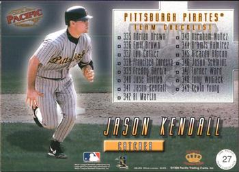 1999 Pacific - Team Checklists #27 Jason Kendall  Back