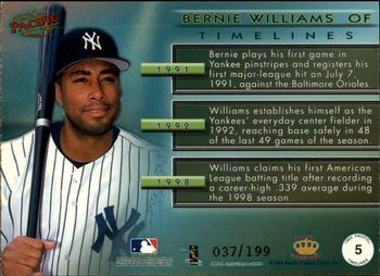 1999 Pacific - Timelines #5 Bernie Williams  Back