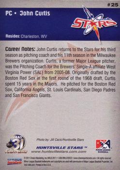 2011 Choice Huntsville Stars #25 John Curtis Back