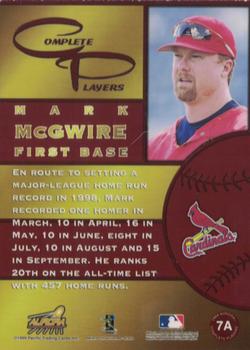1999 Pacific Aurora - Complete Players #7A Mark McGwire  Back