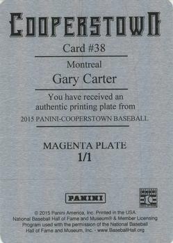2015 Panini Cooperstown - Printing Plates Magenta #38 Gary Carter Back