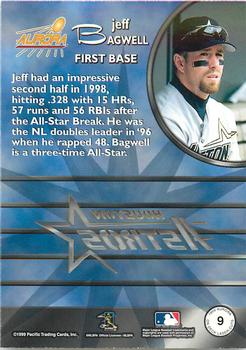 1999 Pacific Aurora - On Deck Laser-Cuts #9 Jeff Bagwell  Back
