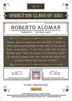 2015 Panini Cooperstown - HOF Induction Images Gold #1 Roberto Alomar Back