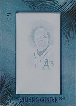 2015 Topps Allen & Ginter - Mini Framed Printing Plates Cyan #48 Coco Crisp Front