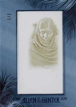 2015 Topps Allen & Ginter - Mini Framed Printing Plates Yellow #341 Malala Yousafzai Front