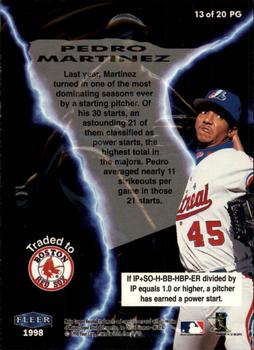 1998 Fleer Tradition - The Power Game #13 PG Pedro Martinez Back