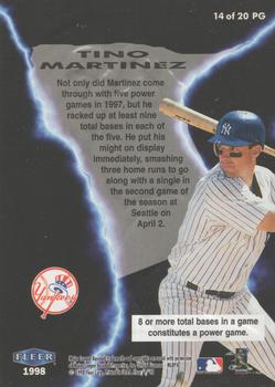 1998 Fleer Tradition - The Power Game #14 PG Tino Martinez Back