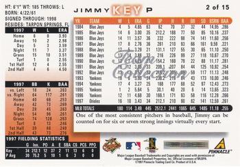 1998 Score Baltimore Orioles #2 Jimmy Key Back