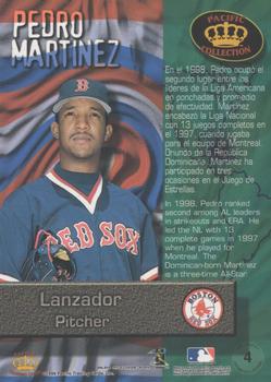 1999 Pacific Crown Collection - Latinos of the Major Leagues #4 Pedro Martinez  Back