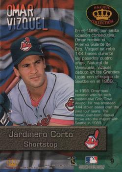 1999 Pacific Crown Collection - Latinos of the Major Leagues #9 Omar Vizquel  Back