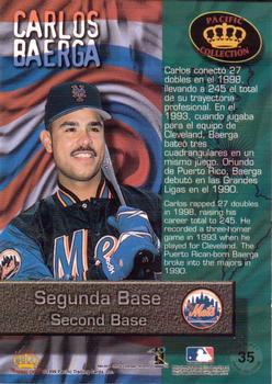 1999 Pacific Crown Collection - Latinos of the Major Leagues #35 Carlos Baerga  Back