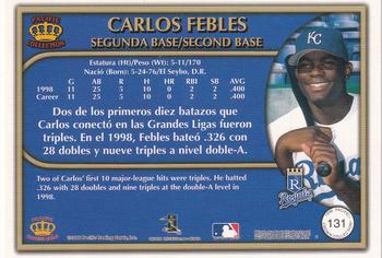 1999 Pacific Crown Collection - Platinum Blue #131 Carlos Febles  Back