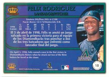 1999 Pacific Crown Collection - Red #18 Felix Rodriguez  Back